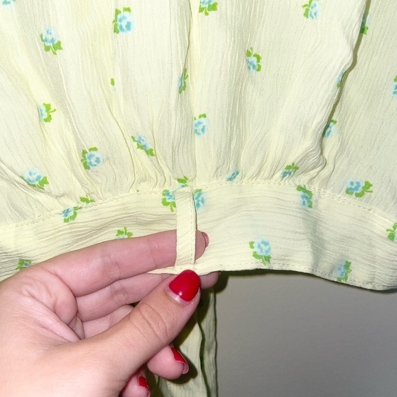 Faithfull the Brand La Colle Top in Bisset Floral Yellow and Blue Size 4 - Picture 6 of 8